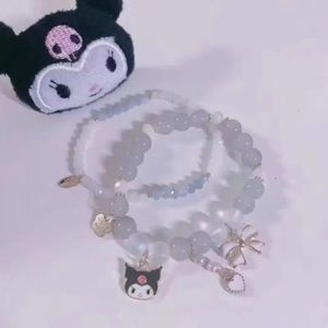 LAST ONE‼️KUROMI CHARACTER/SANRIO BEADED BRACELETS 🖤